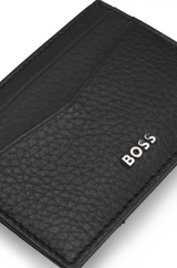 Boss Grained-Leather Money Clip with Logo Lettering