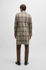 Boss Slim-Fit Coat with All-Over Check