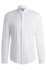 Boss Slim-Fit Shirt in Performance-Stretch Structured Fabric