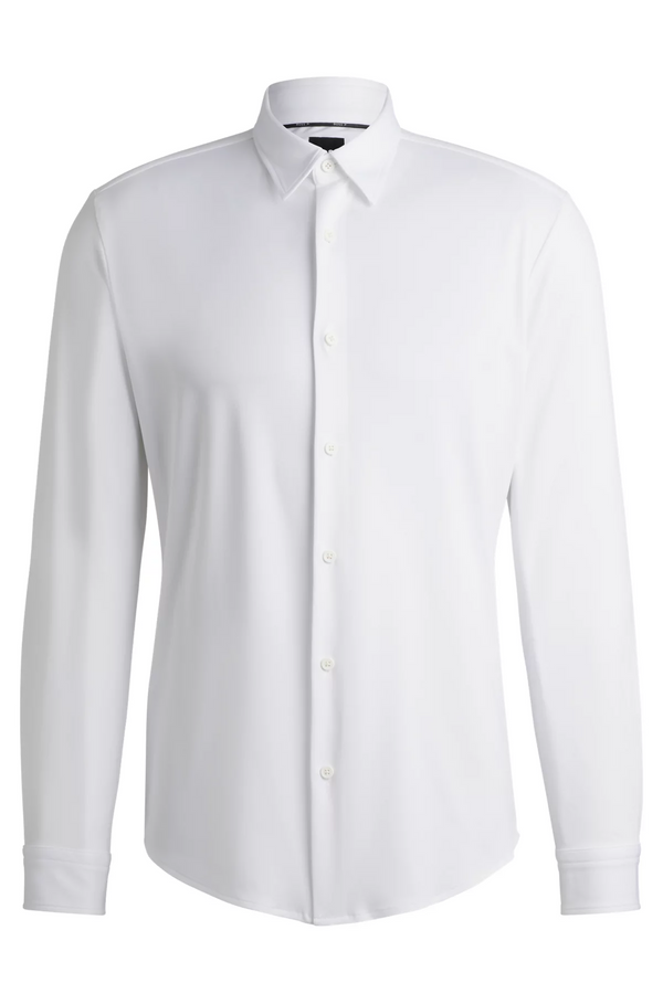 Boss Slim-Fit Shirt in Performance-Stretch Structured Fabric