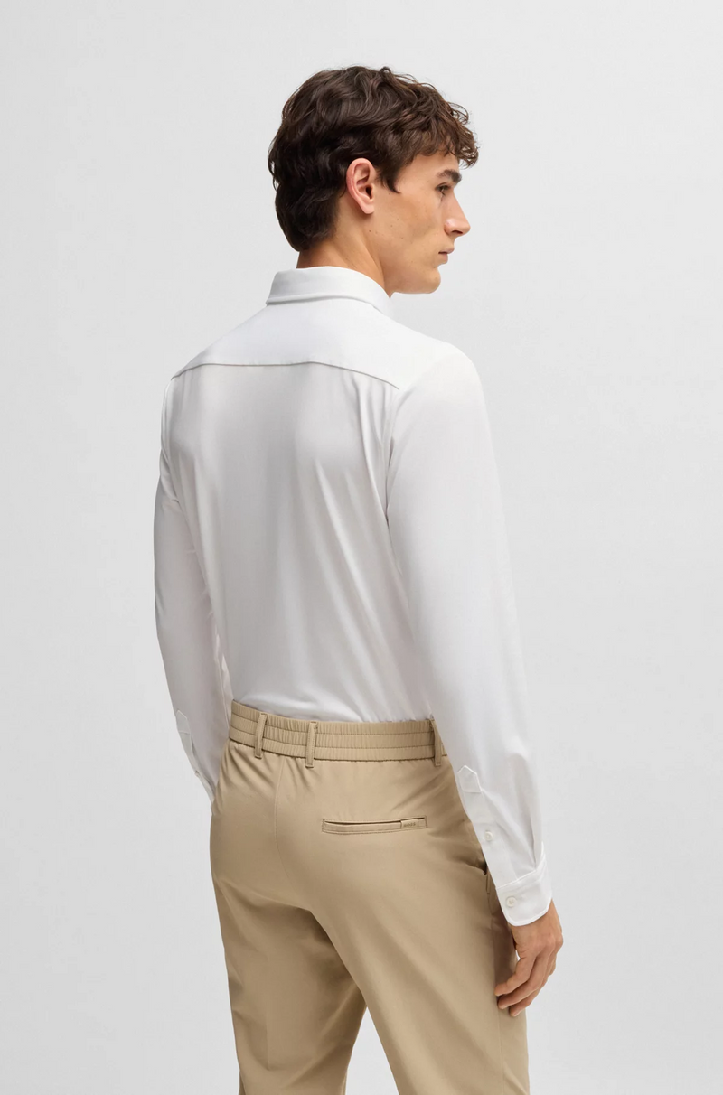 Boss Slim-Fit Shirt in Performance-Stretch Structured Fabric