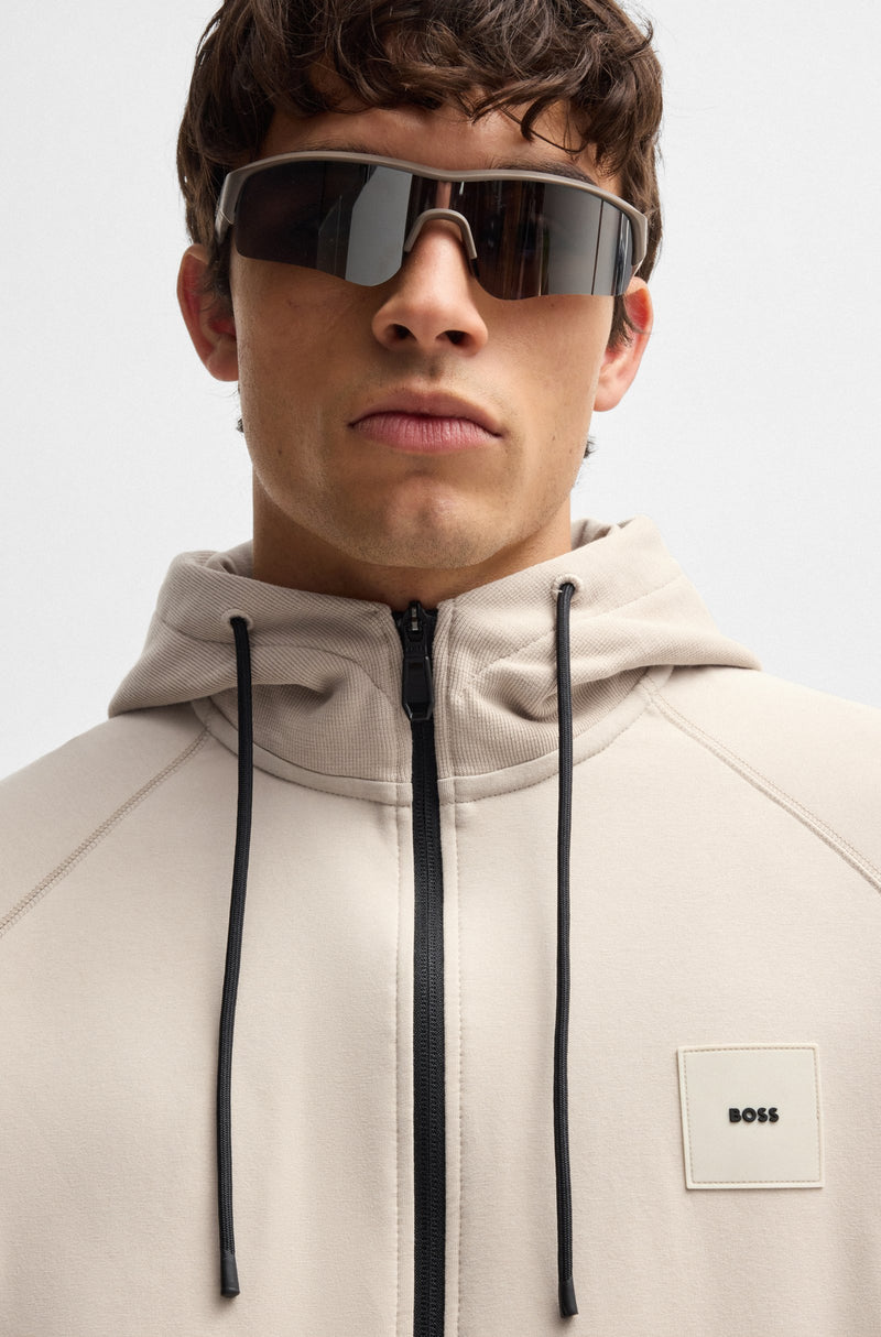 Boss Zip-up Hoodie with Logo Patch