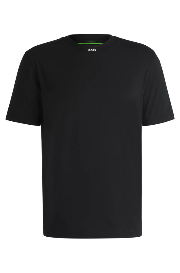 Boss Stretch-Cotton T-Shirt with Logo Collar
