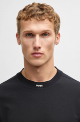 Boss Stretch-Cotton T-Shirt with Logo Collar