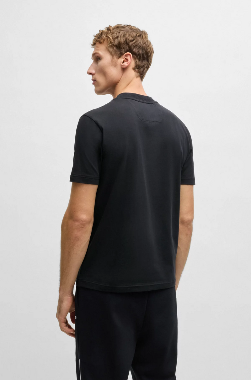 Boss Stretch-Cotton T-Shirt with Logo Collar