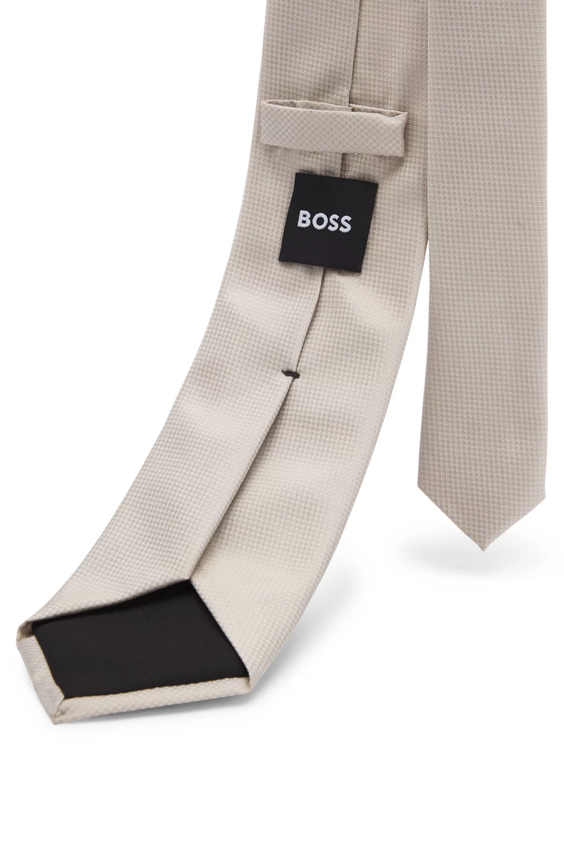 Boss Micro-Pattern Jaquard Tie with Silk