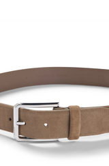 Boss Suede belt with silver-tone buckle
