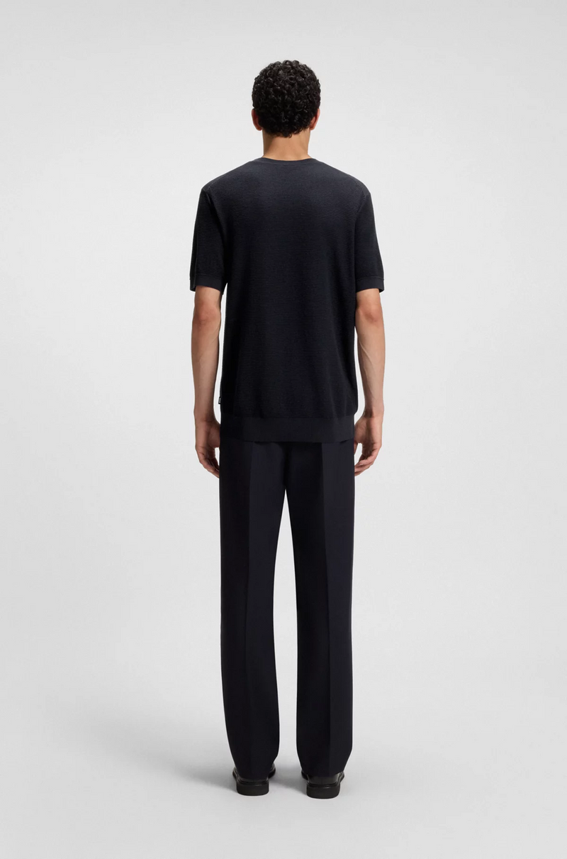 Boss Knit Sweater with Mixed Structures