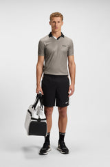 Boss Active slim-fit ripstop polo shirt with color-blocking