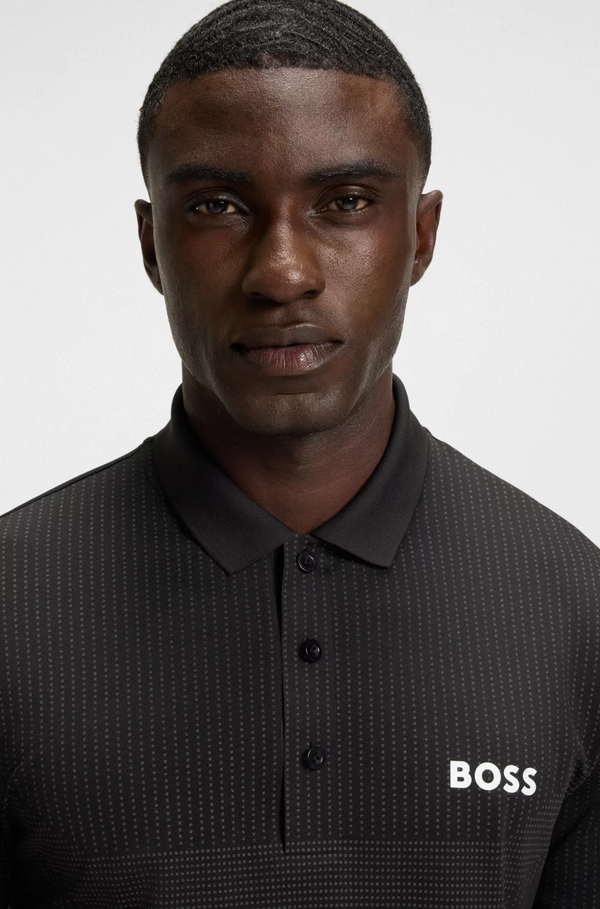 Boss Active slim-fit polo shirt with moisture management