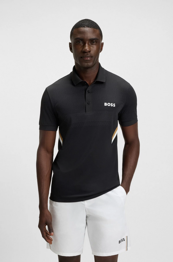Boss Active slim-fit polo shirt with moisture management