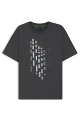 Boss Stretch-cotton T-shirt with Geometric Print