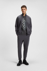 Boss Stretch-cotton T-shirt with Geometric Print