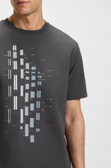 Boss Stretch-cotton T-shirt with Geometric Print