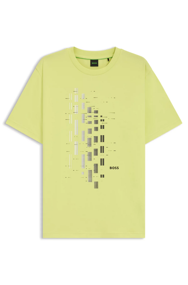 Boss Stretch-cotton T-shirt with Geometric Print