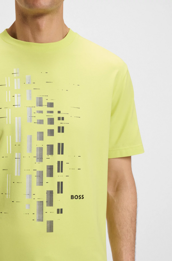 Boss Stretch-cotton T-shirt with Geometric Print