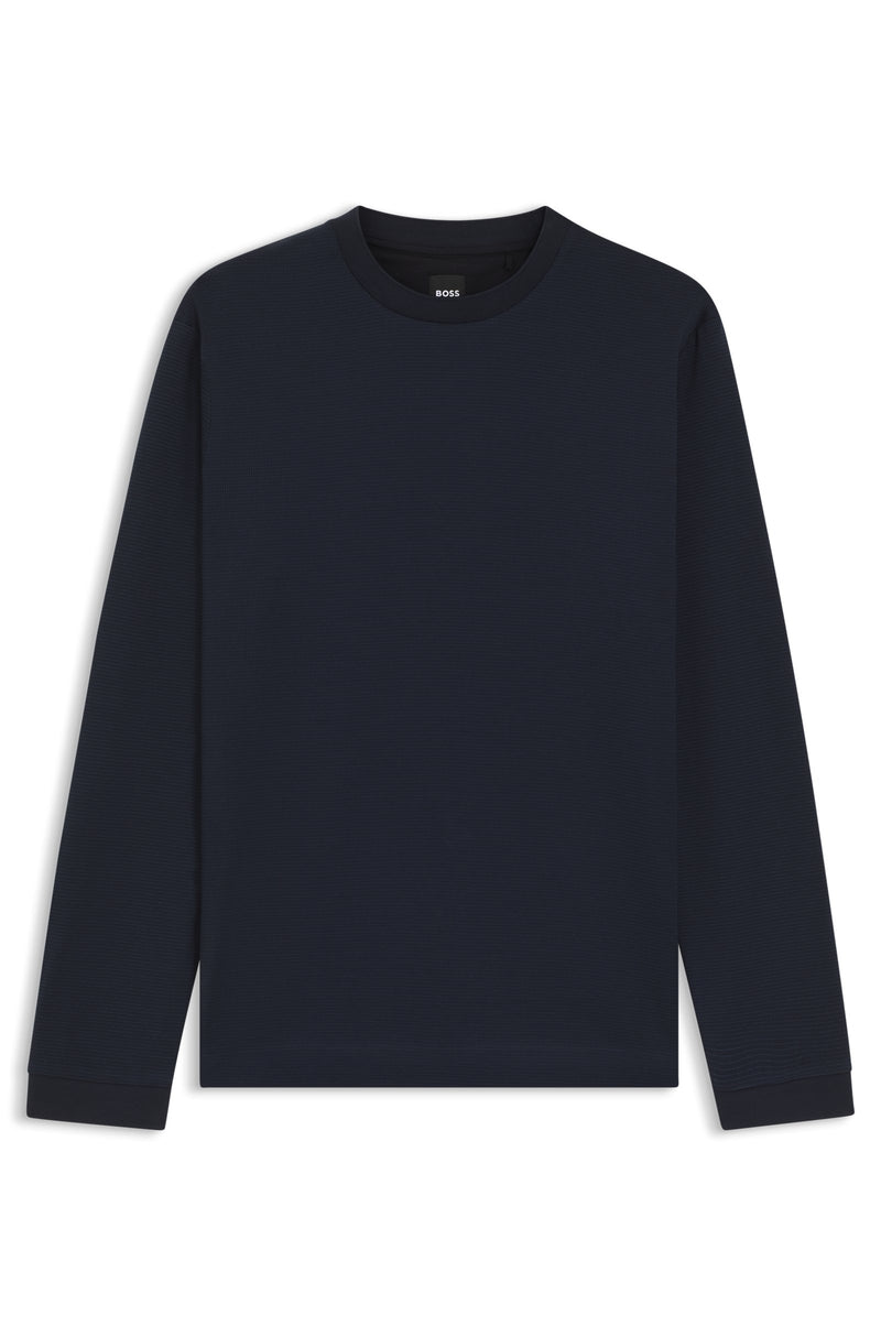 Boss Mercerized-cotton T-shirt with micro pattern