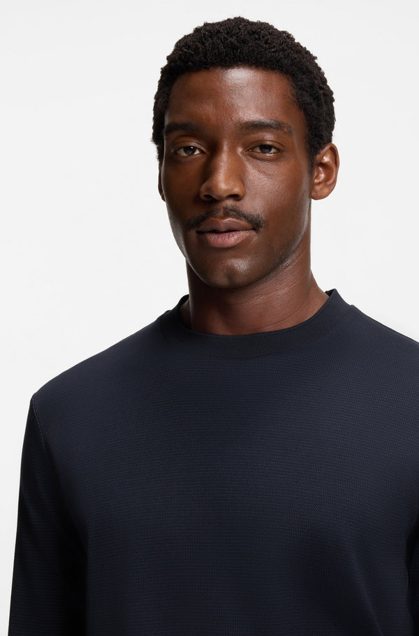 Boss Mercerized-cotton T-shirt with micro pattern