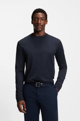 Boss Mercerized-cotton T-shirt with micro pattern
