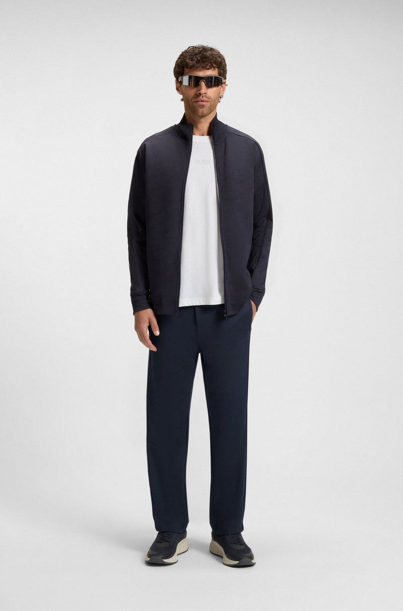 Regular-fit tracksuit bottoms with quilted jacquard