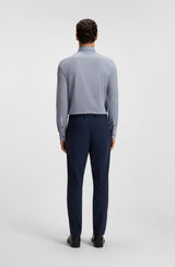 Slim-fit shirt in printed Italian performance-stretch jersey