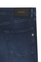 BOSS Maine regular-fit jeans in blue soft-touch denim