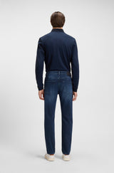 BOSS Maine regular-fit jeans in blue soft-touch denim