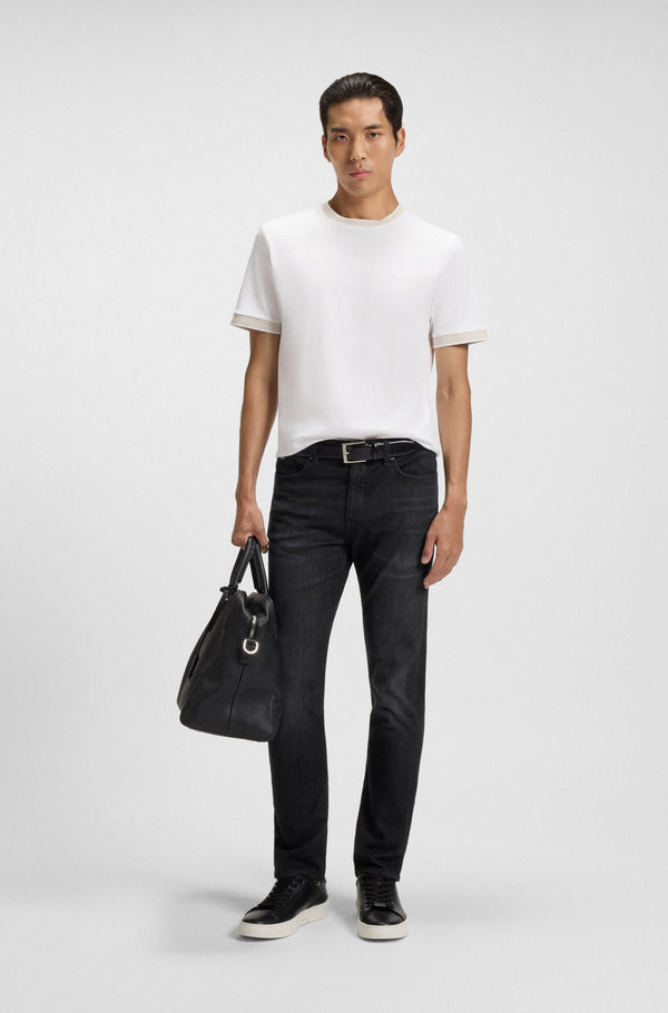 BOSS Delaware slim-fit jeans in black Italian-made denim