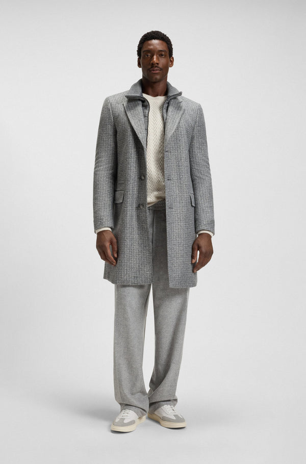 Boss Slim-fit coat with detachable inner