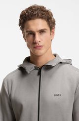 Boss Reflective-detail zip-up hoodie with odour control