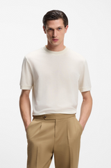 Boss Regular-fit T-shirt in a mercerised cotton blend