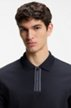 Striped-trim polo shirt in mercerised cotton