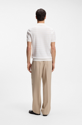 Horizontal-stripe sweater in a cotton blend