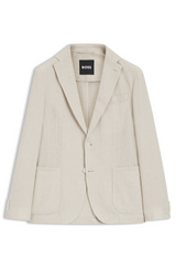 Patterned slim-fit jacket in a cotton blend