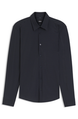 Printed regular-fit shirt in performance-stretch jersey