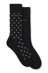 Mini-pattern cotton blend Socks Pack of 2