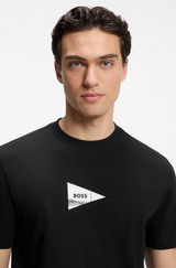 Regular-fit photoprint T-shirt in stretch cotton