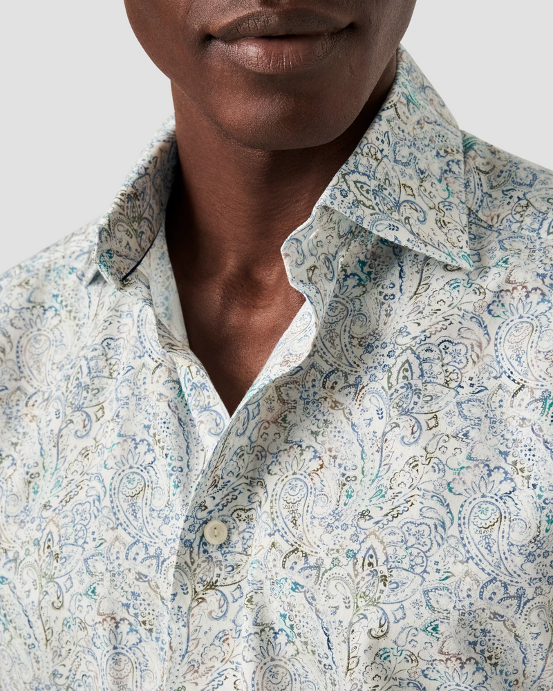 Eton Contemporary Fit Dress Shirt with Classic Paisley Print