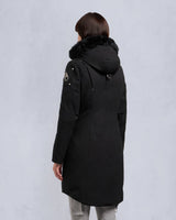 Moose Knuckles Womens Stirling Parka LDS in Black with Black Shearling