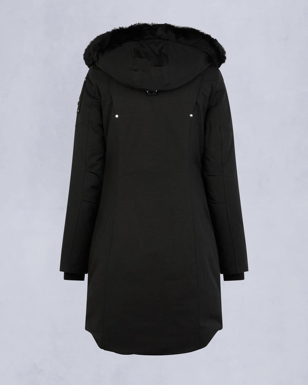 Moose Knuckles Womens Stirling Parka LDS in Black with Black Shearling