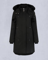 Moose Knuckles Womens Stirling Parka LDS in Black with Black Shearling