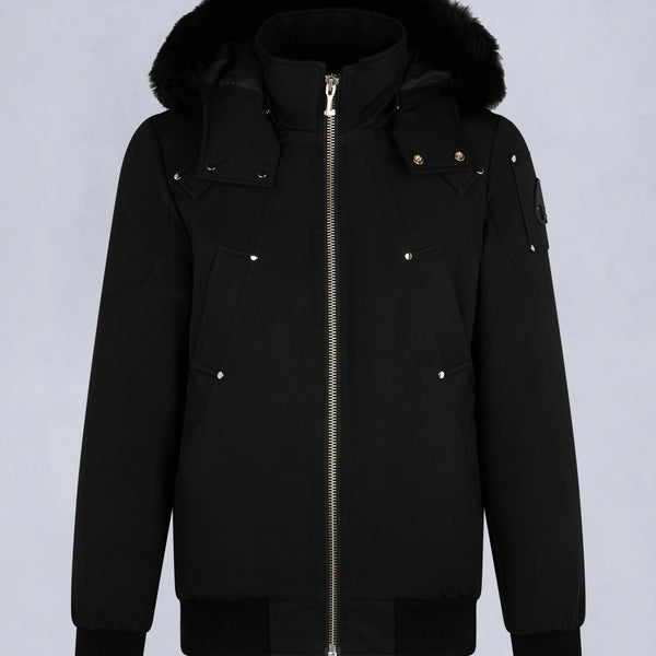 Moose knuckles Mens Original Ballistic Bomber in Black with Black