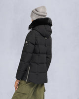 Moose Knuckles Womens Cloud 3Q Jacket in Black with Black Shearling