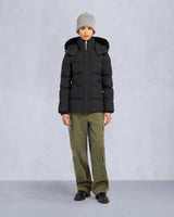 Moose Knuckles Womens Cloud 3Q Jacket in Black with Black Shearling