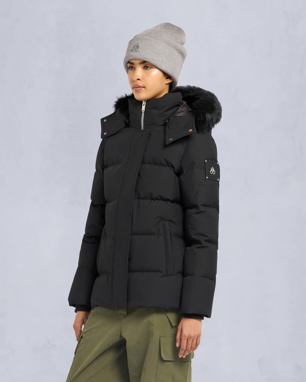 Moose Knuckles Womens Cloud 3Q Jacket in Black with Black