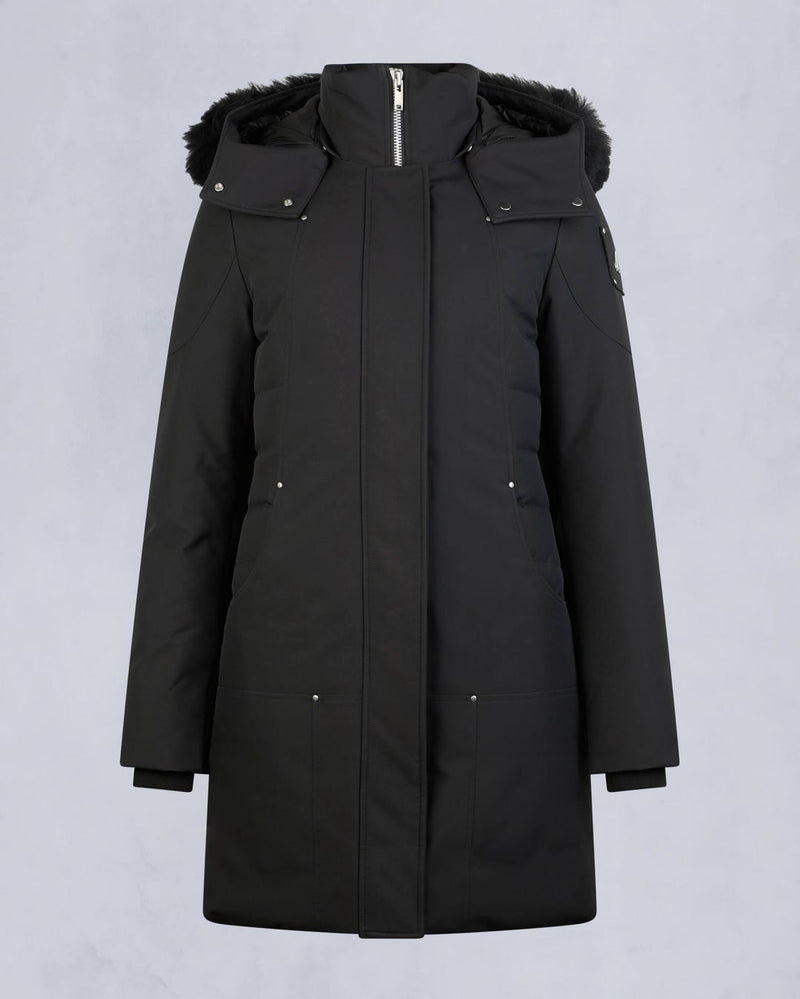 Moose Knuckles Womens Cloud Parka in Black with Black Shearling