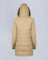 Moose Knuckles Womens Gold Series Watershed Parka in Sand with Brown Shearling