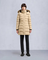 Moose Knuckles Womens Gold Series Watershed Parka in Sand with Brown Shearling