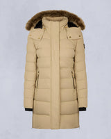 Moose Knuckles Womens Gold Series Watershed Parka in Sand with Brown Shearling