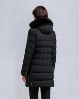 Moose Knuckles Womens Gold Series Black Watershed Parka with Black Shearling